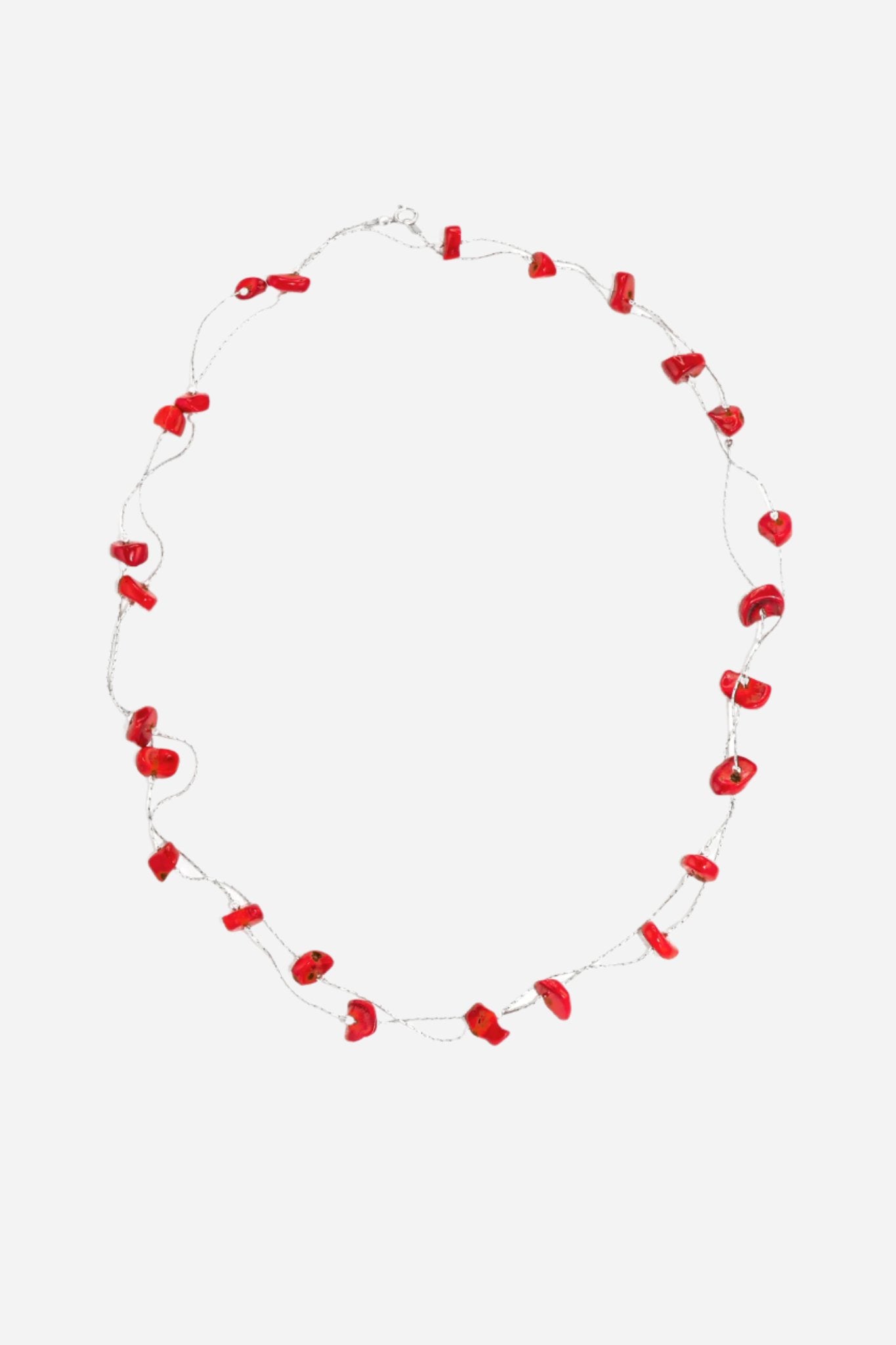 Coral Silver Necklace