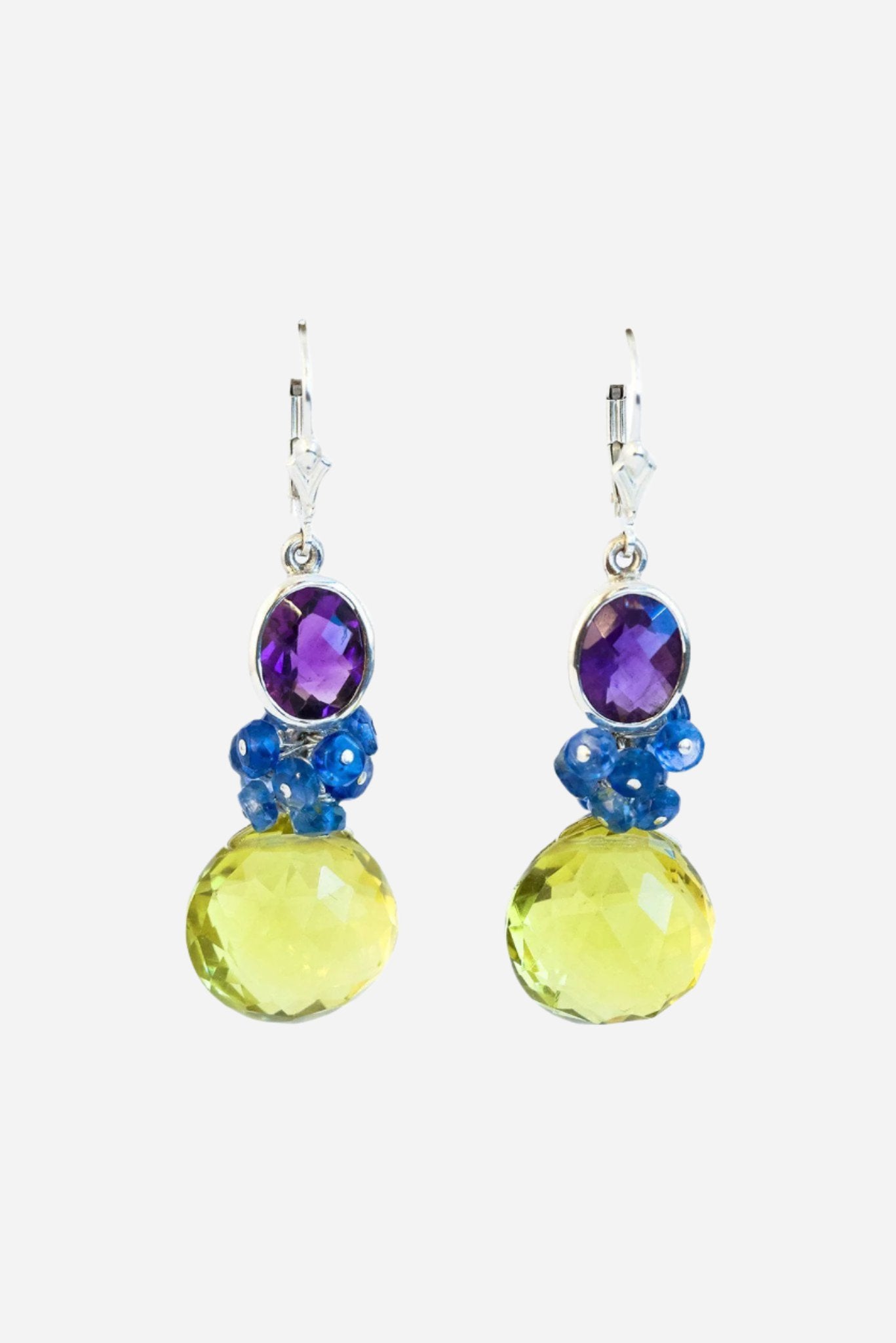 Lemon Topaz and Sapphire Fantasy Drop Earrings - Inaya Jewelry