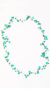 Green Onyx and Blue Topaz Long Chained Necklace - Inaya Jewelry