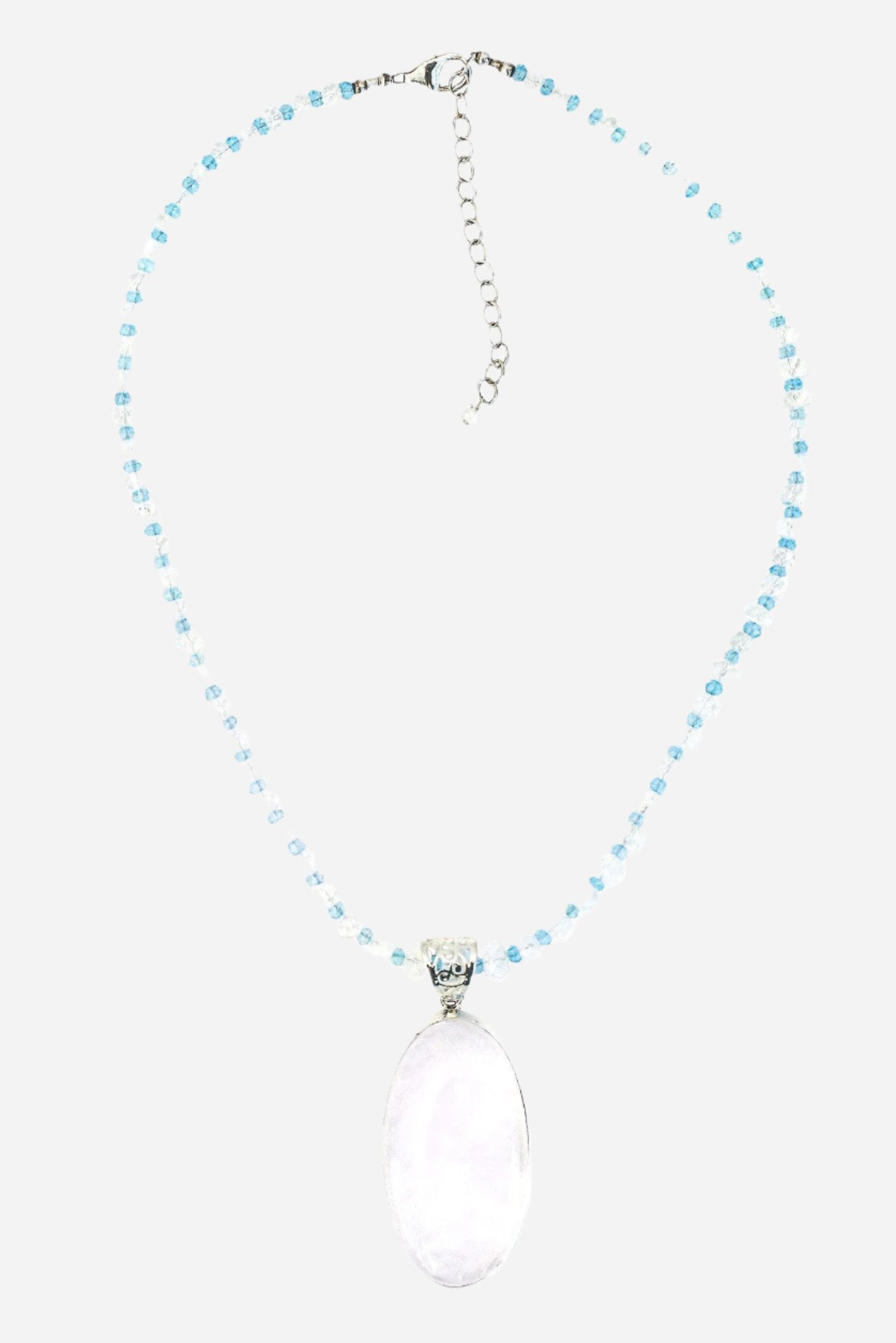 Moonstone Oval on Moonstone Pendant - Inaya Jewelry