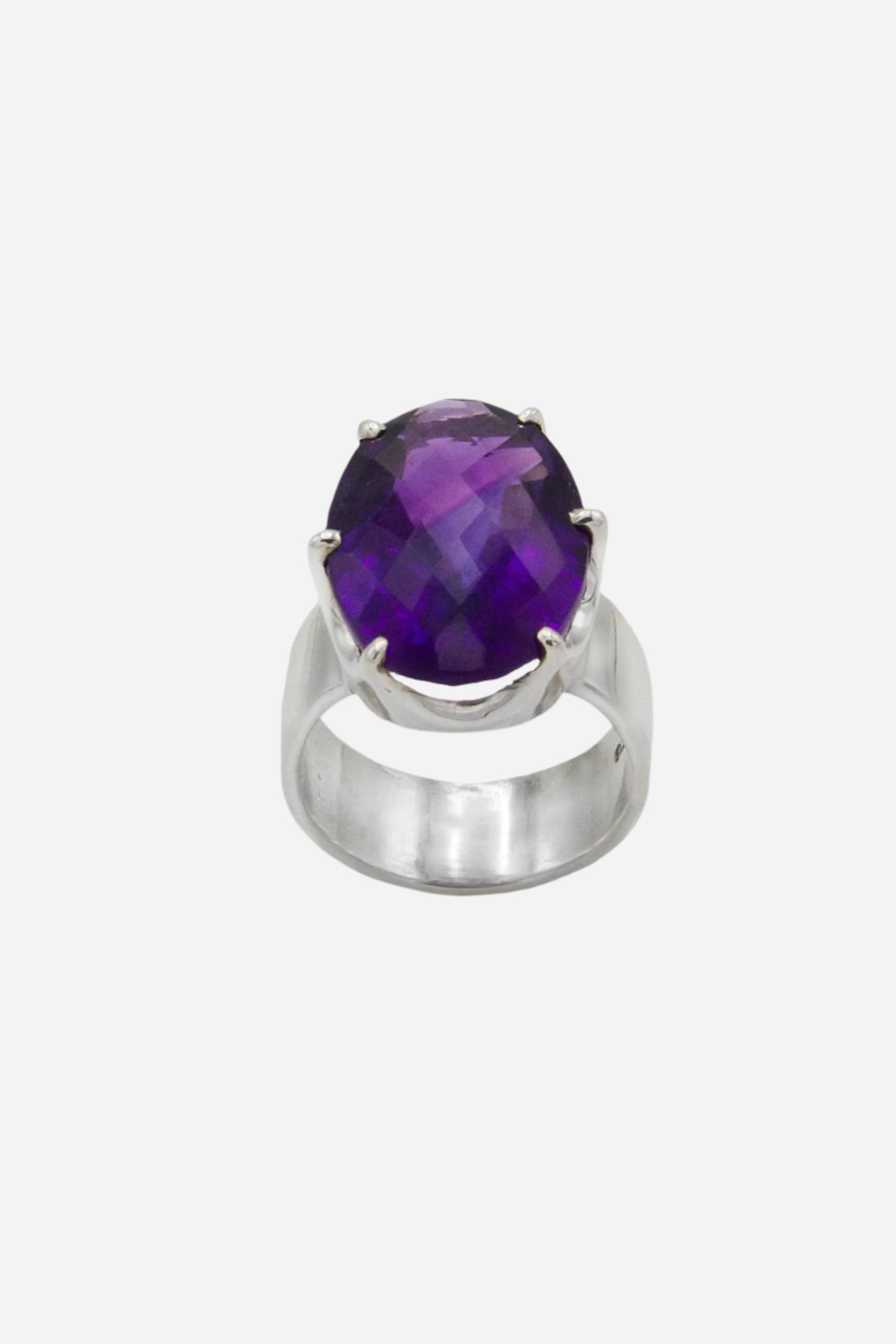 African Amethyst Crown Ring - Inaya Jewelry
