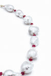 Baroque Pearl & Rubies Necklace - Inaya Jewelry