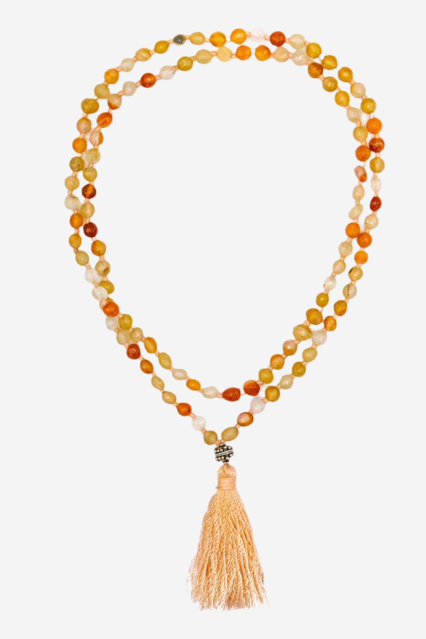 Striped Carnelian Mala Necklace - Inaya Jewelry