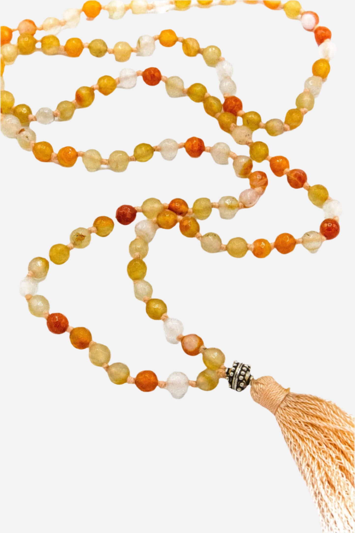 Striped Carnelian Mala Necklace - Inaya Jewelry