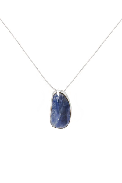 Flat Cut Sapphire Pendant - Inaya Jewelry