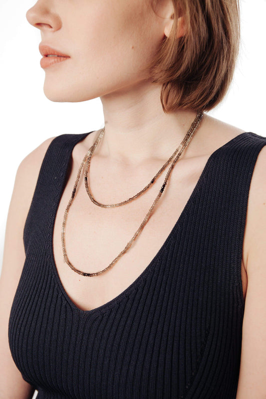 Shaded Smoky Topaz Necklace - Inaya Jewelry