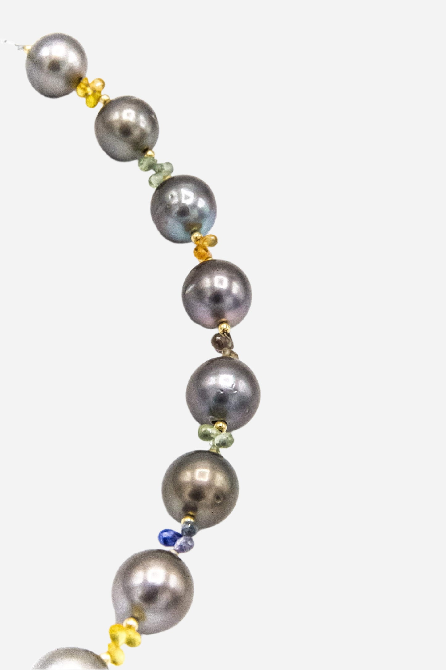 Tahitian Pearls & Multi-color Sapphires Necklace - Inaya Jewelry