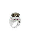 Smoky Topaz & Rubies Ring - Inaya Jewelry