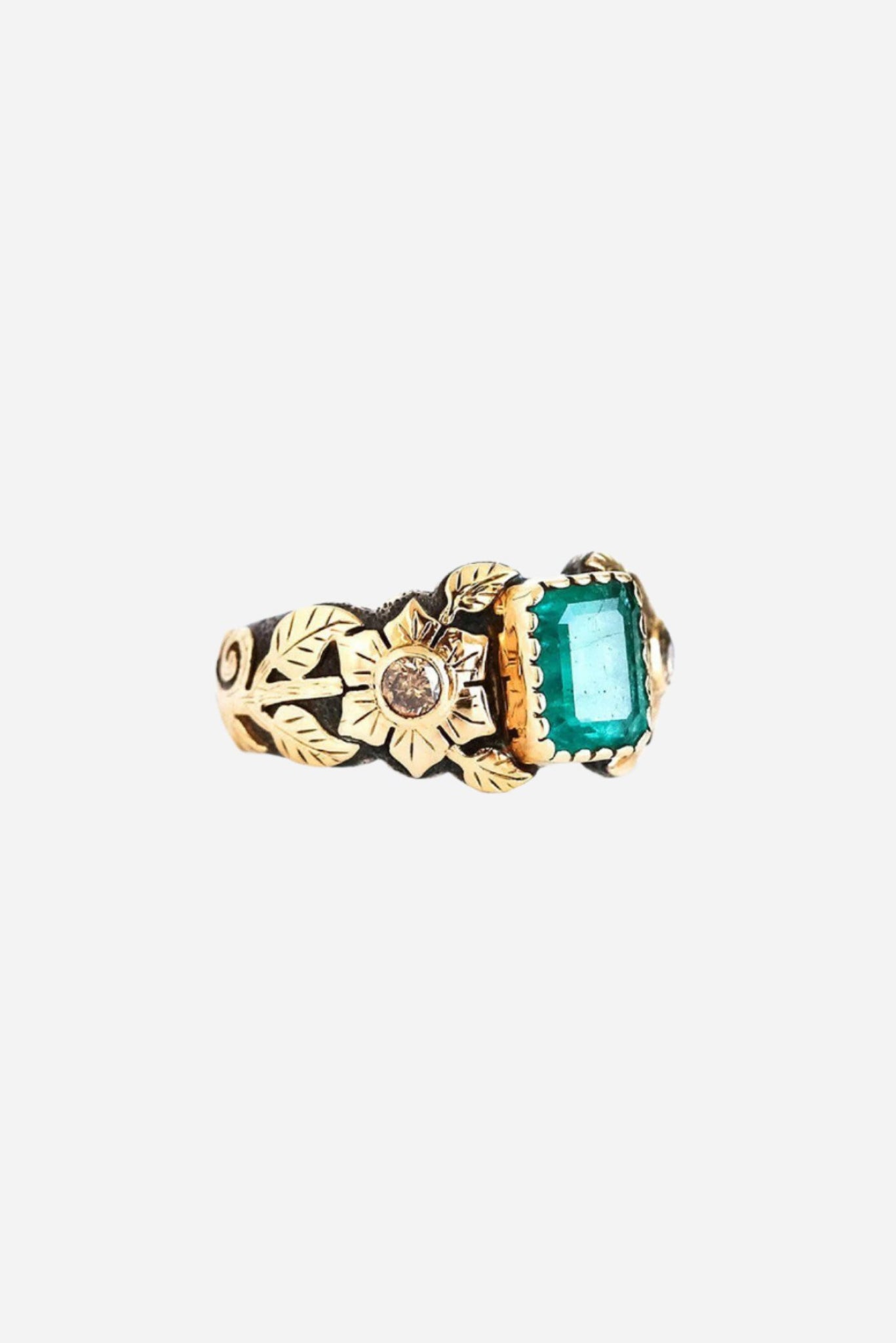 Emerald Rose Gold Ring