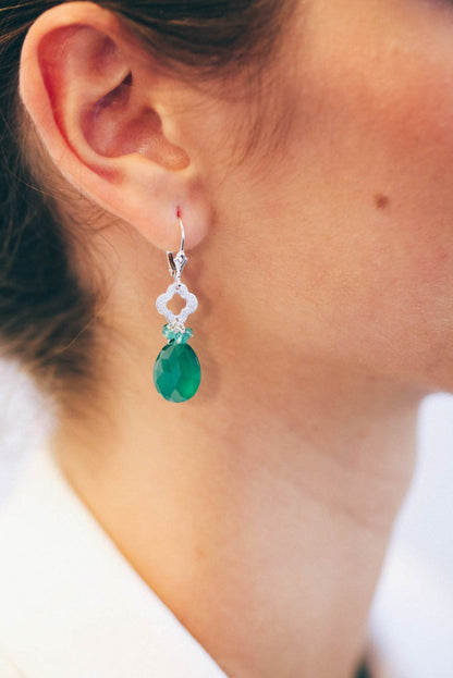 Green Onyx Clove Earrings