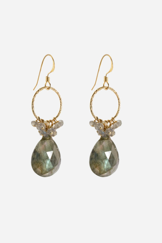 Labradorite Loop Earrings