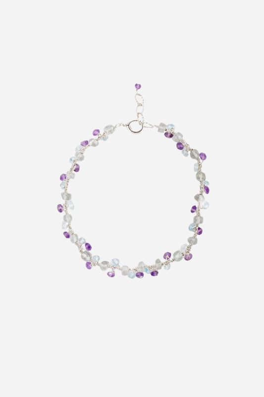 Amethyst Aquamarine Silver Bracelet