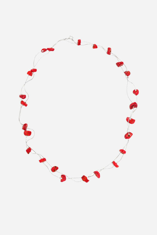 Coral Silver Necklace