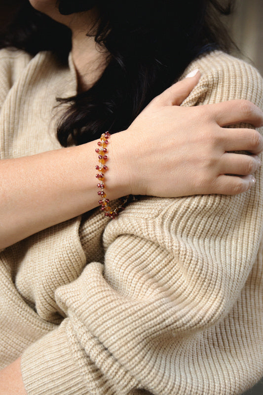 Citrine Garnet Delicate Bracelet