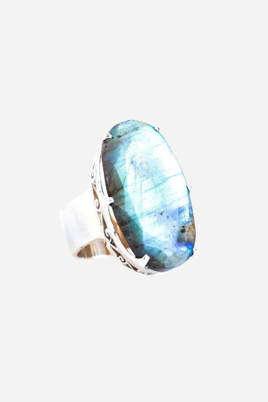 Labradorite Ring with Crown