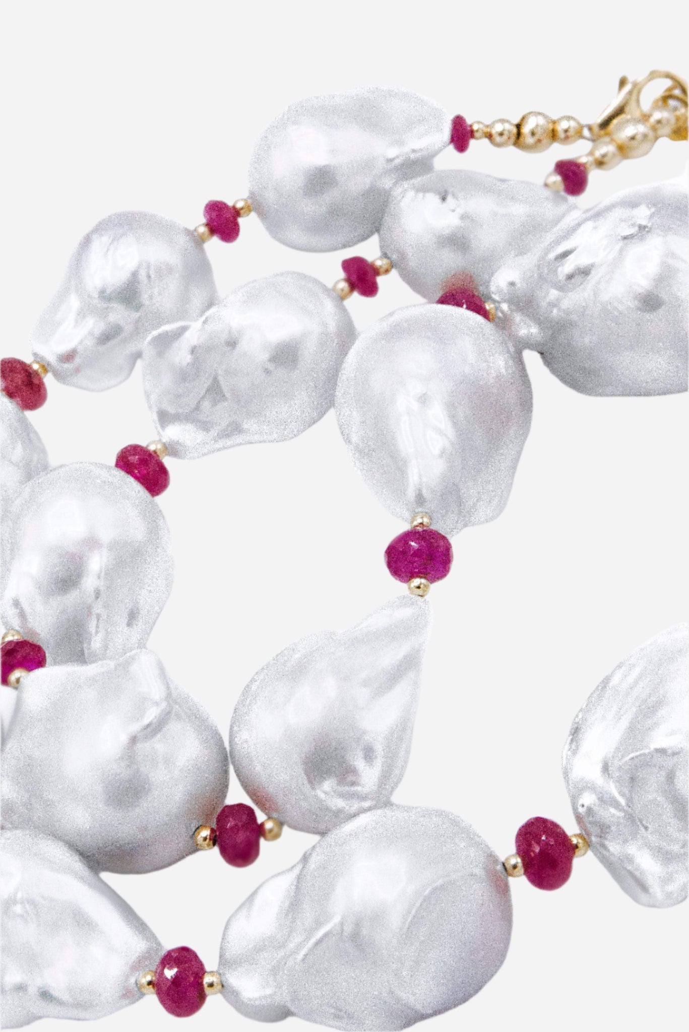 Baroque Pearl & Rubies Necklace