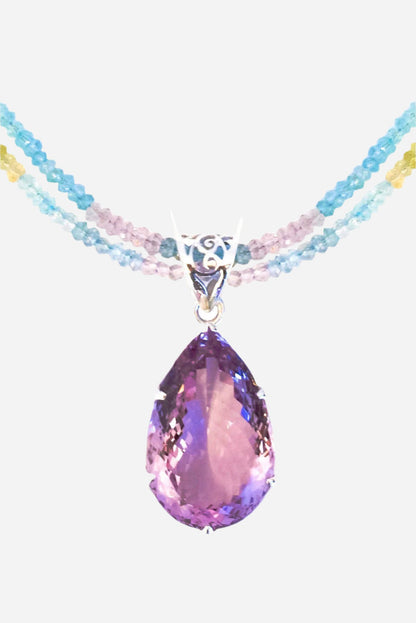 Amethyst on Aqua Pendant - Inaya Jewelry