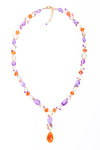 Carnelian Pink Amethyst Link Necklace - Inaya Jewelry