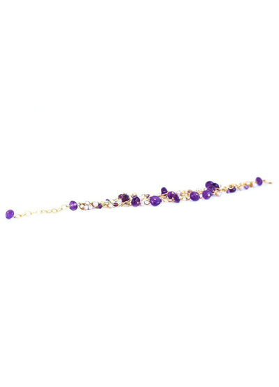 Chainy Amethyst and Pearl Delicate Bracelet - Inaya Jewelry
