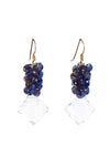 Crystal and Iolite Cluster Earrings - Inaya Jewelry