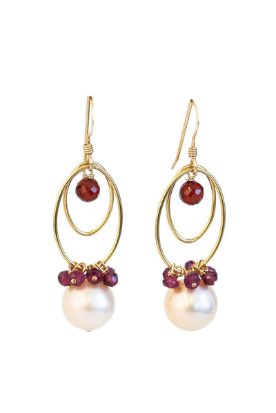 Pearl Loops Earrings - Inaya Jewelry