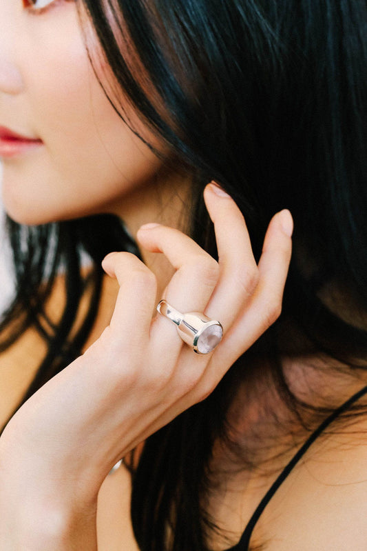 Rose Quartz Ring - Inaya Jewelry