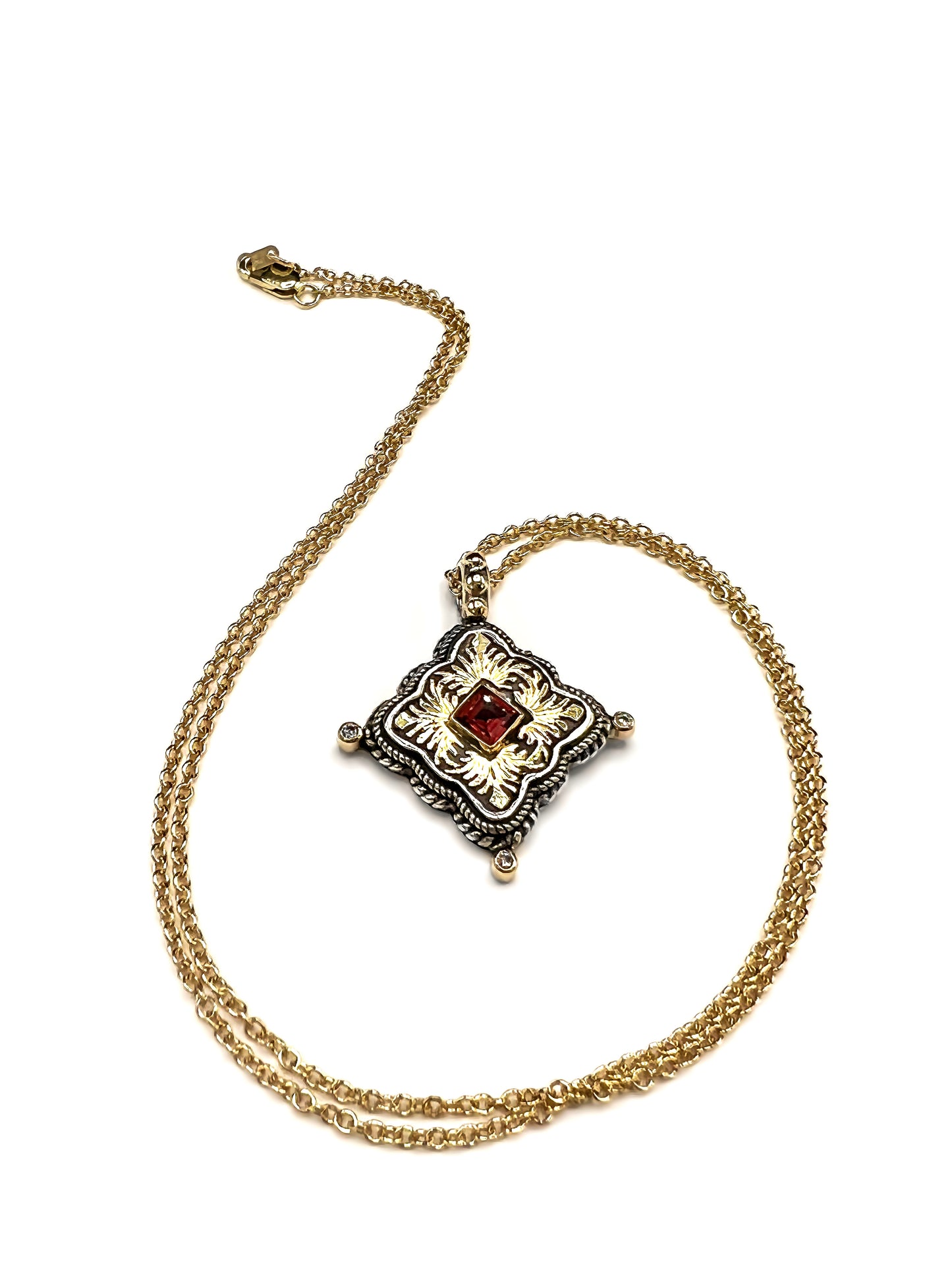 Garnet Compass Necklace - Inaya Jewelry