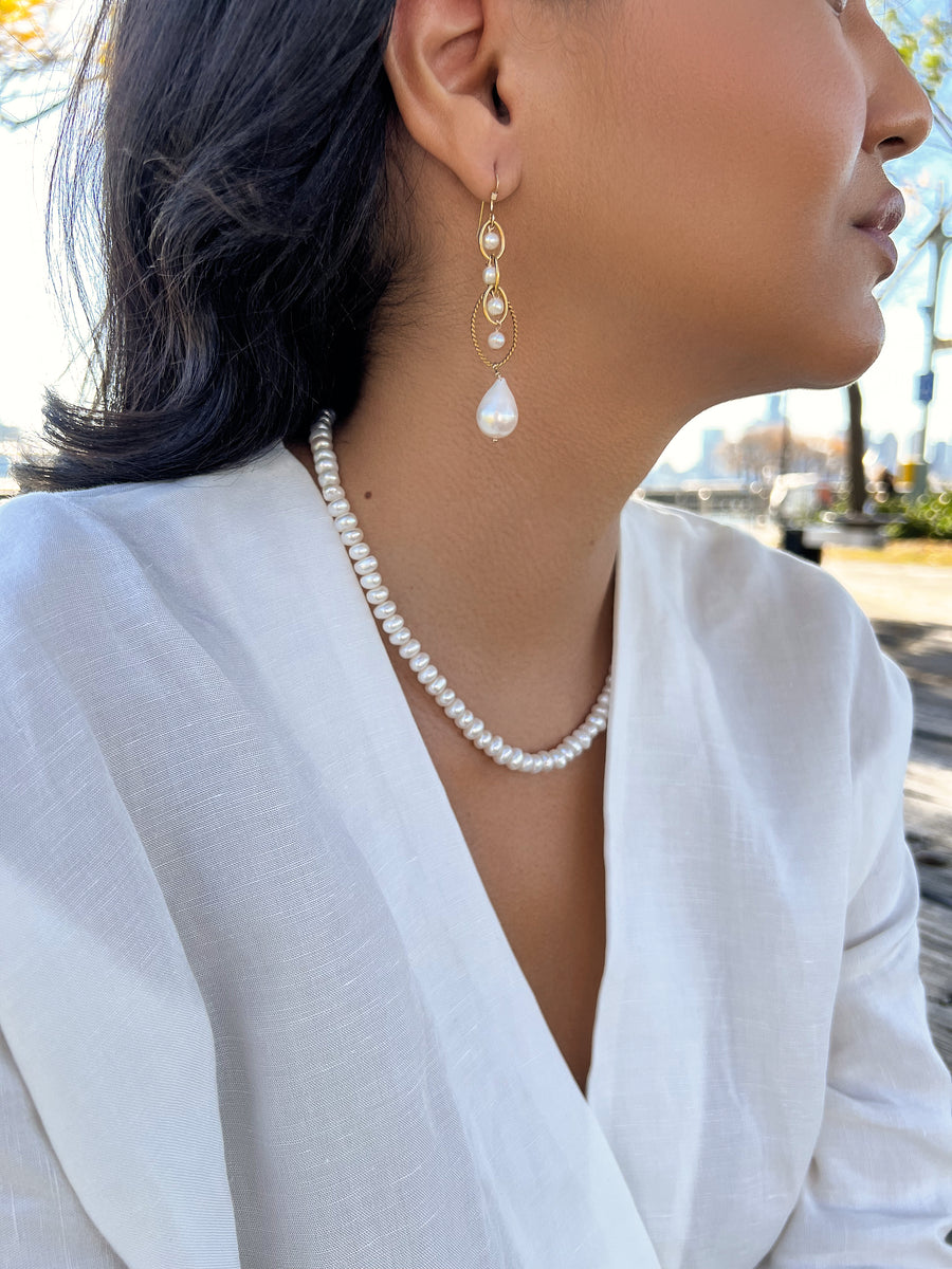 Pearl Eyelet Earrings - Inaya Jewelry