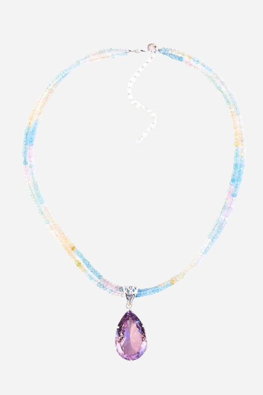 Amethyst on Aqua Pendant - Inaya Jewelry