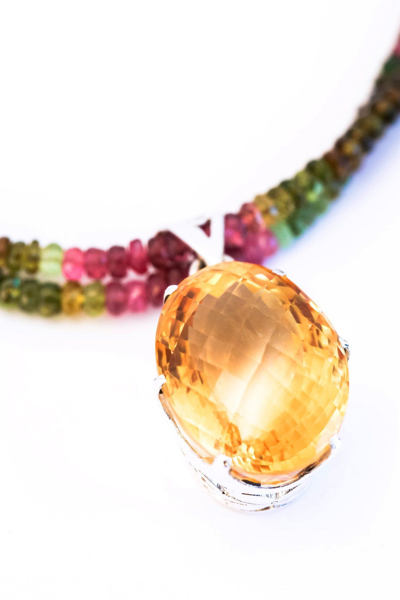 Citrine on Tourmaline Pendant - Inaya Jewelry