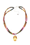 Citrine on Tourmaline Pendant - Inaya Jewelry