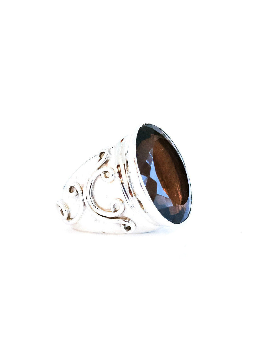 Buy Smoky Topaz Bezel Filigree Drop Earrings In Sterling Silver Online -  INAYA