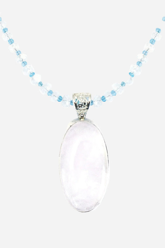Moonstone Oval on Moonstone Pendant - Inaya Jewelry