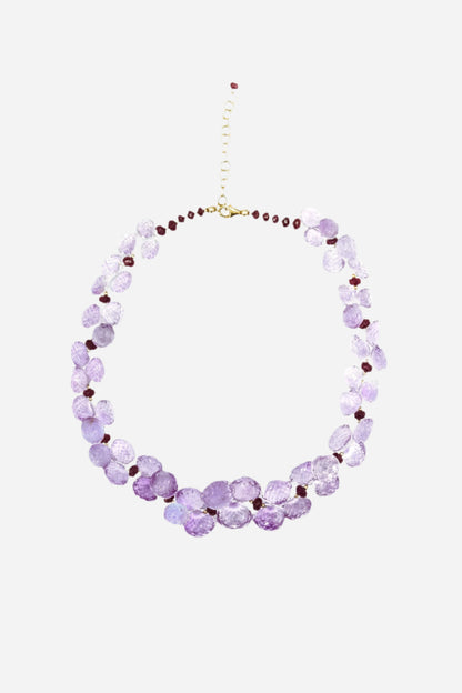 Pink Amethyst & Rubies Necklace - Inaya Jewelry