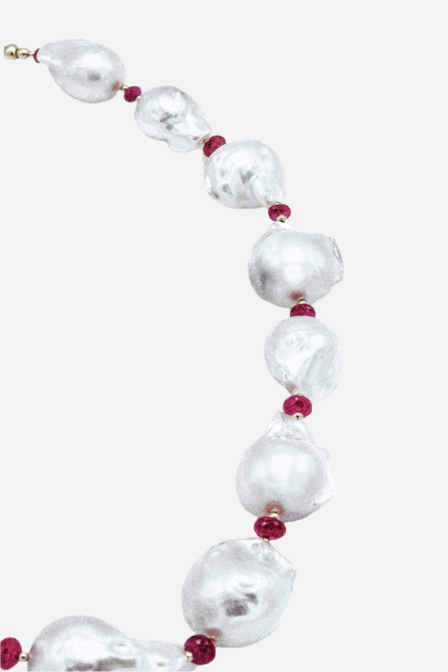 Baroque Pearl & Rubies Necklace - Inaya Jewelry