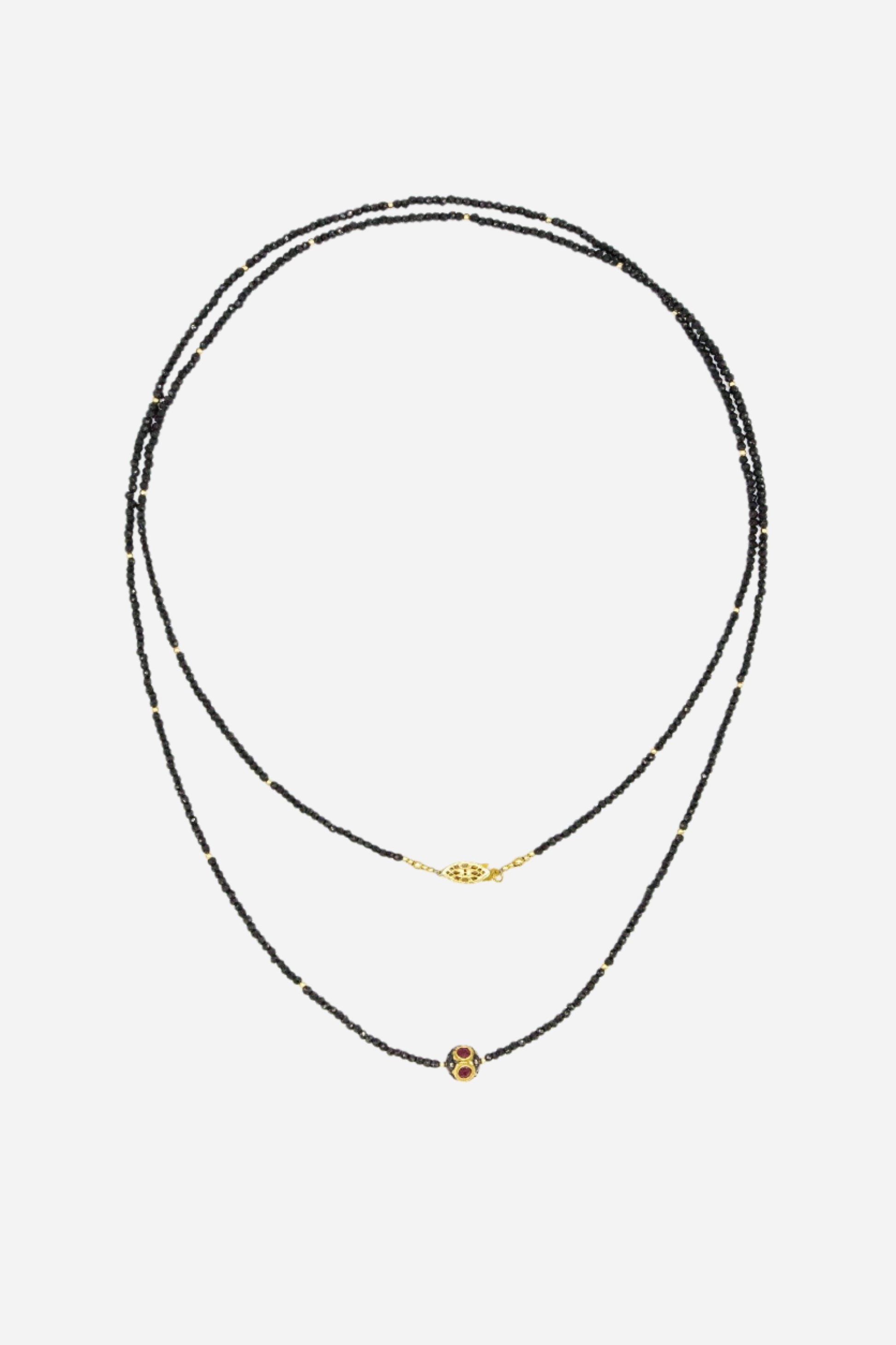 Black Diamond, Ruby & Black Spinel Necklace - Inaya Jewelry