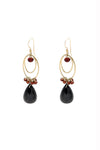 Black Spinel & Garnet Double Loop Earrings - Inaya Jewelry