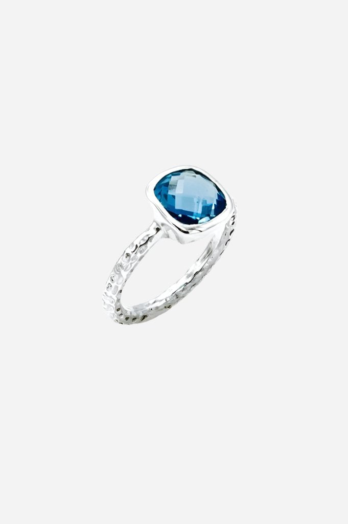 Blue Topaz Fine Band Ring - Inaya Jewelry