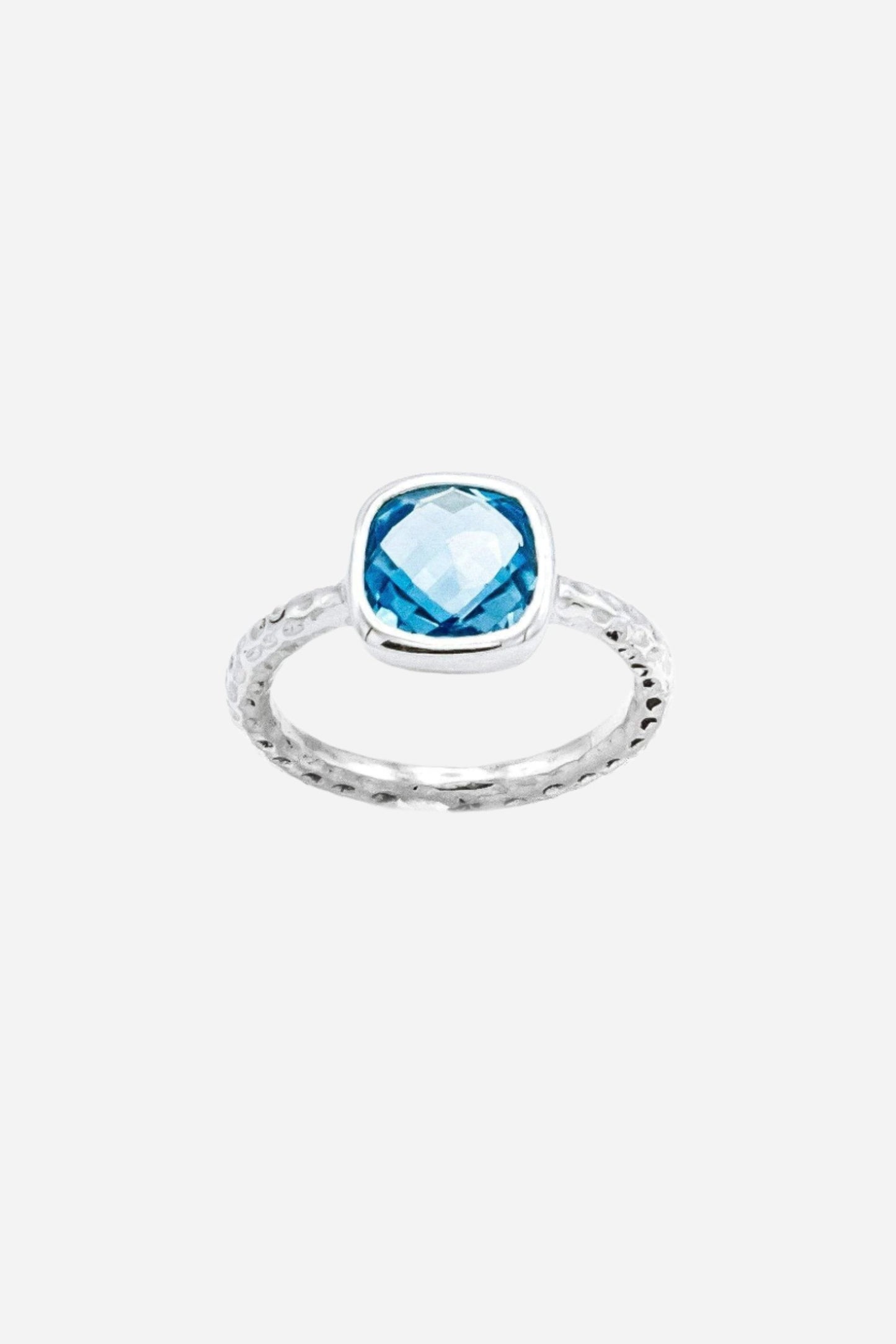 Blue Topaz Fine Band Ring - Inaya Jewelry