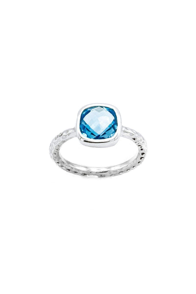 Blue Topaz Fine Band Ring - Inaya Jewelry