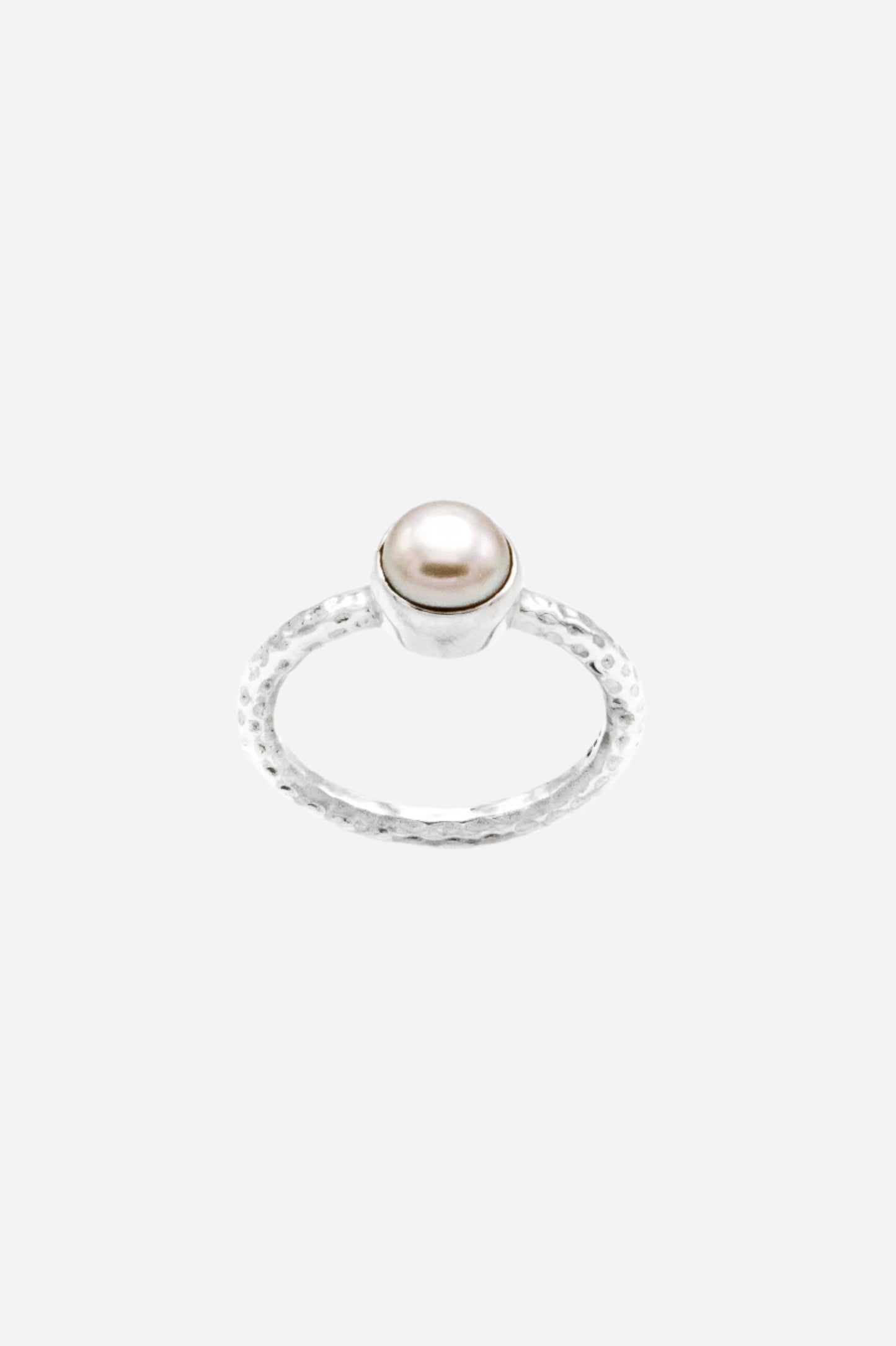 Blush Pearl Fine Band Ring - Inaya Jewelry