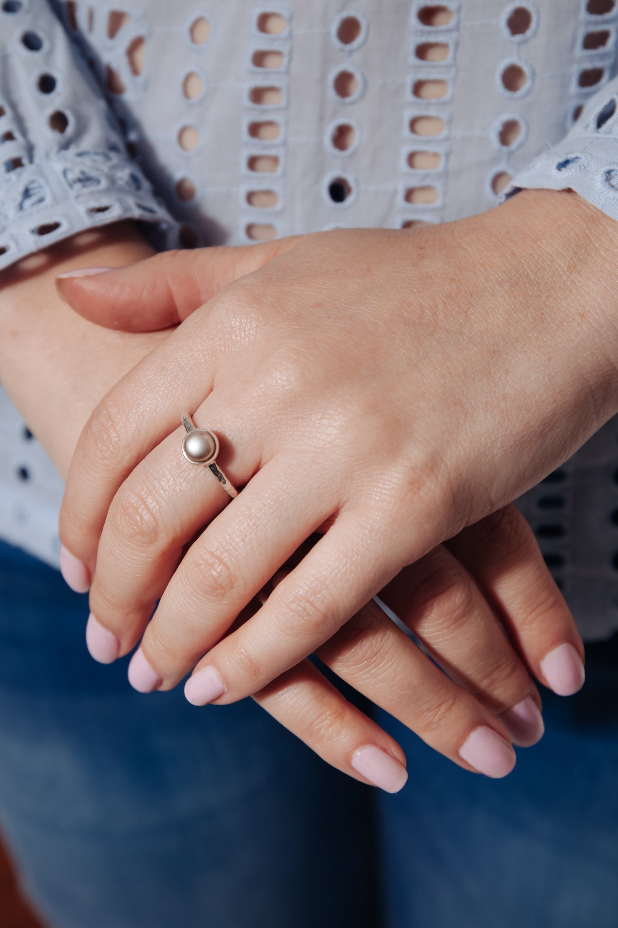 Blush pink clearance poetic droplet ring