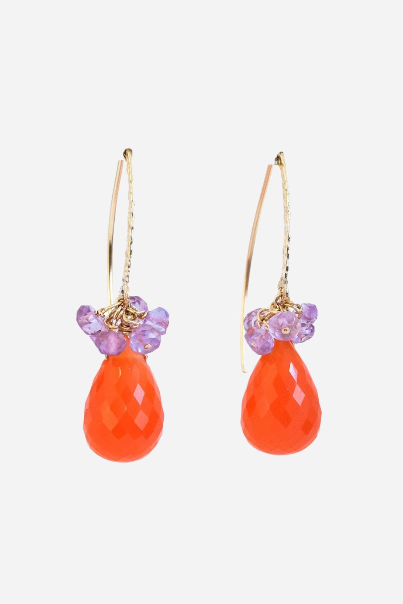 Carnelian and Amethyst Endless Earrings - Inaya Jewelry