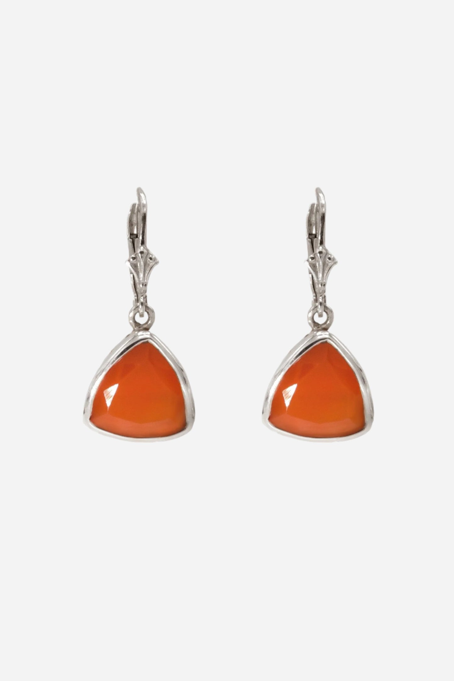 Carnelian Bezel Drop Earrings - Inaya Jewelry