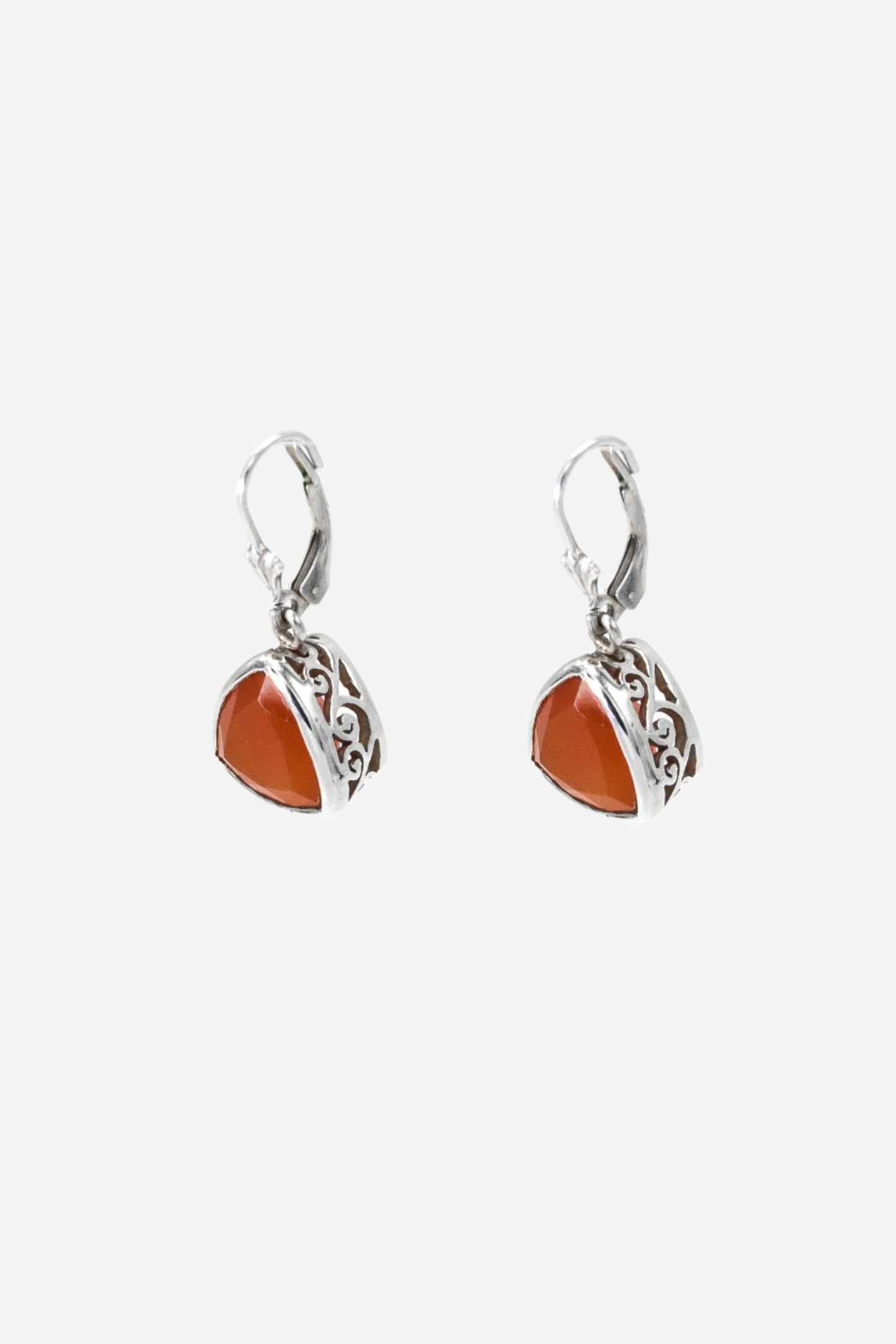 Carnelian Bezel Drop Earrings - Inaya Jewelry