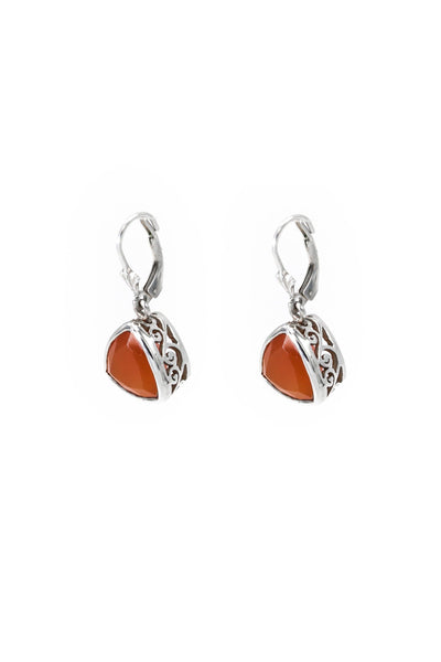 Carnelian Bezel Drop Earrings - Inaya Jewelry