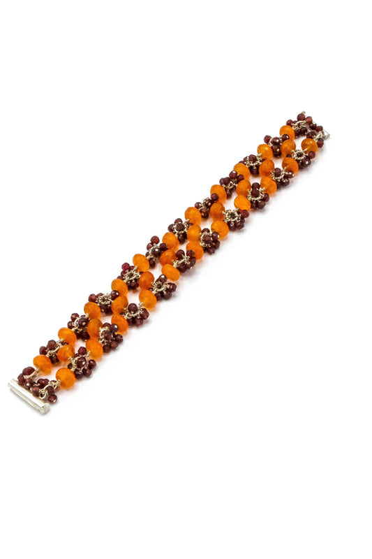 Two Strand Garnet & Carnelian Bracelet - Inaya Jewelry