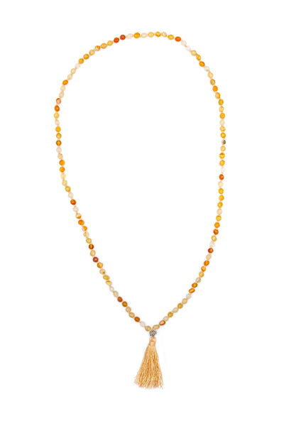 Striped Carnelian Mala Necklace - Inaya Jewelry