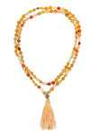 Striped Carnelian Mala Necklace - Inaya Jewelry