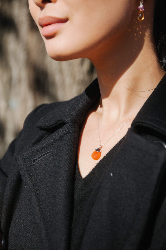 Carnelian Drop Pendant - Inaya Jewelry